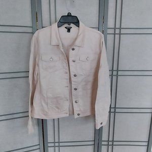 Buffalo Pale Pink Stretch Denim Jacket in Large